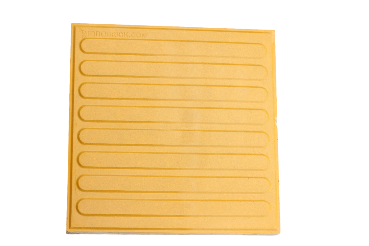 Gạch bê tông giả đá mặt nhám – hình vuông 40 x 40 x 4,5 cm – model dẫn hướng màu vàng