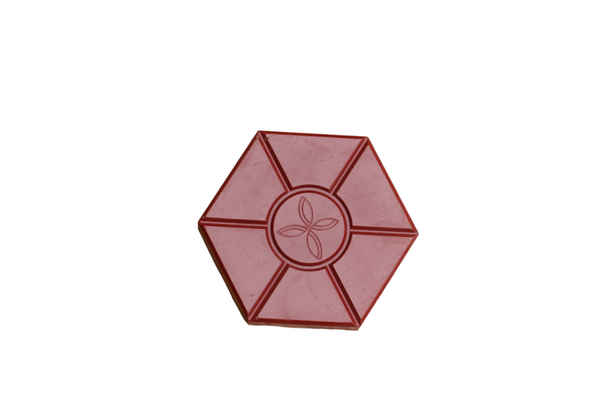 Gạch bê tông giả đá mặt bóng – hình lục lăng đỏ 21,5 x 24 x 5 cm